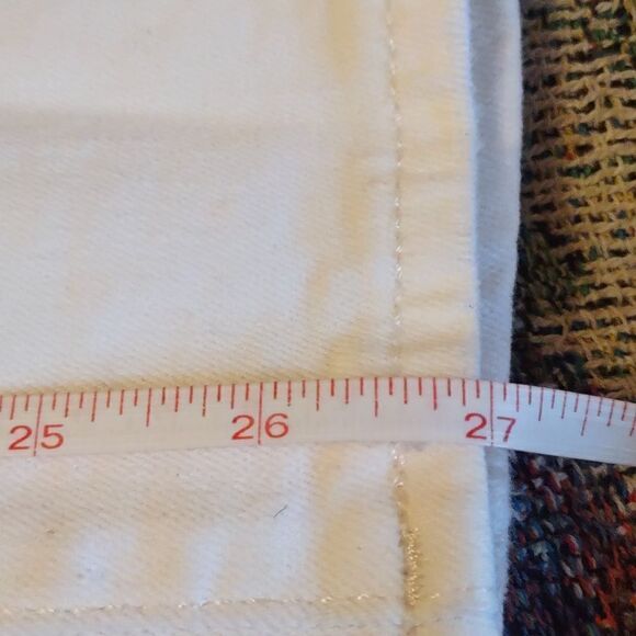 New H&M skinny fit crop stretch Women's 28 waist winter white distressed jeans - Picture 9 of 10